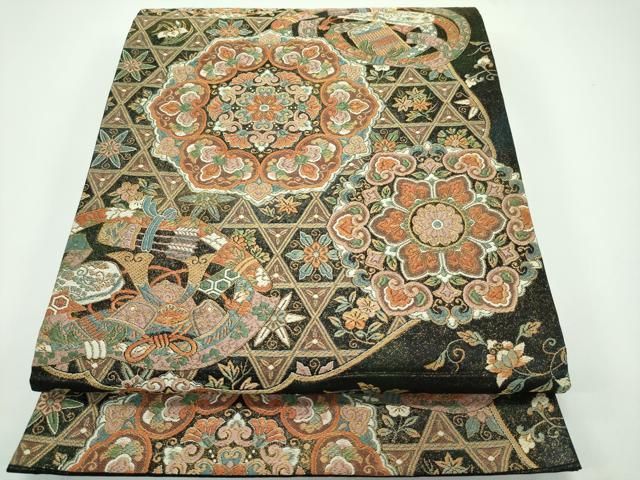 平和屋着物 上 老舗織元 泰生織物 六通柄袋帯 唐織 本金漆箔 s 5