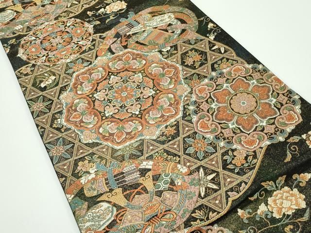 平和屋着物 上 老舗織元 泰生織物 六通柄袋帯 唐織 本金漆箔 s 5