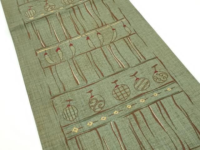 平和屋着物 上 六通柄袋帯 紬地 成り物 s 5