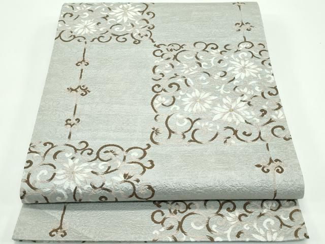 平和屋着物 上 六通柄袋帯 唐織 市松花唐草文 s 5