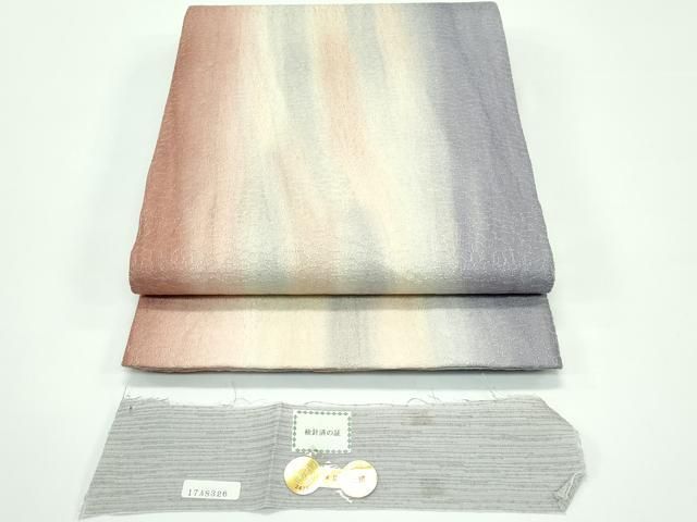 平和屋着物 上 西陣 謹製 スリーシーズン 春夏秋 全通柄袋帯 スパンコール 間道 証紙付き s 5