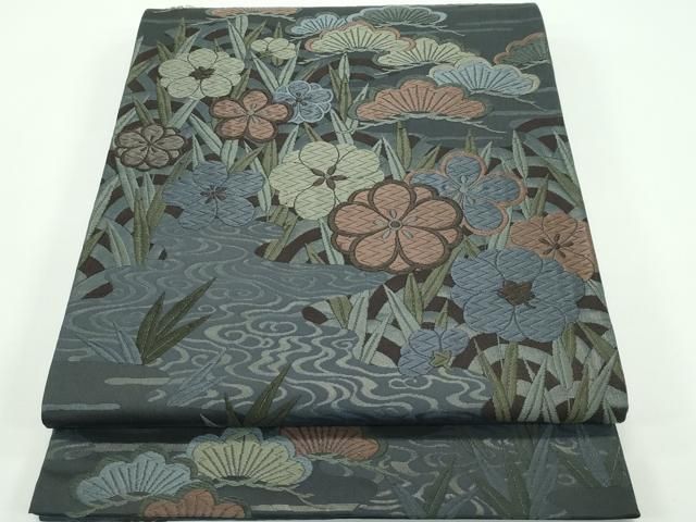 平和屋着物 上 青々庵 六通柄袋帯 唐織 流水花松文 s 5