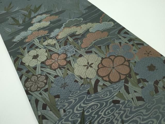 平和屋着物 上 青々庵 六通柄袋帯 唐織 流水花松文 s 5
