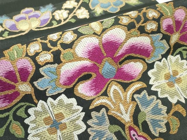 平和屋着物□極上 つけ帯 ペルシャ華紋 刺繍 金糸 逸品 CZAA4359s5 平和屋