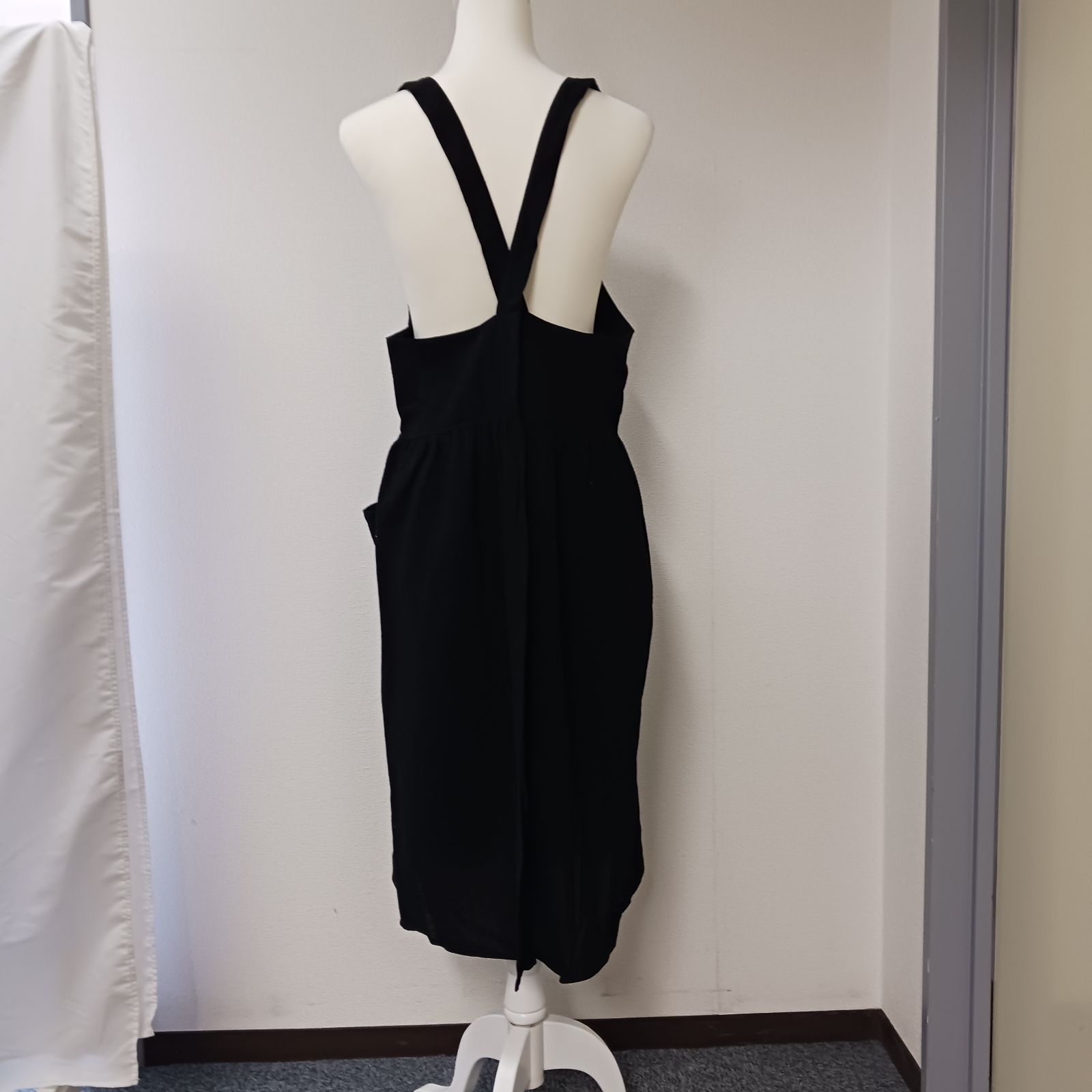 ♢エプロン ワンピース 大人 レディース ブラック 黒 無地 キッチン