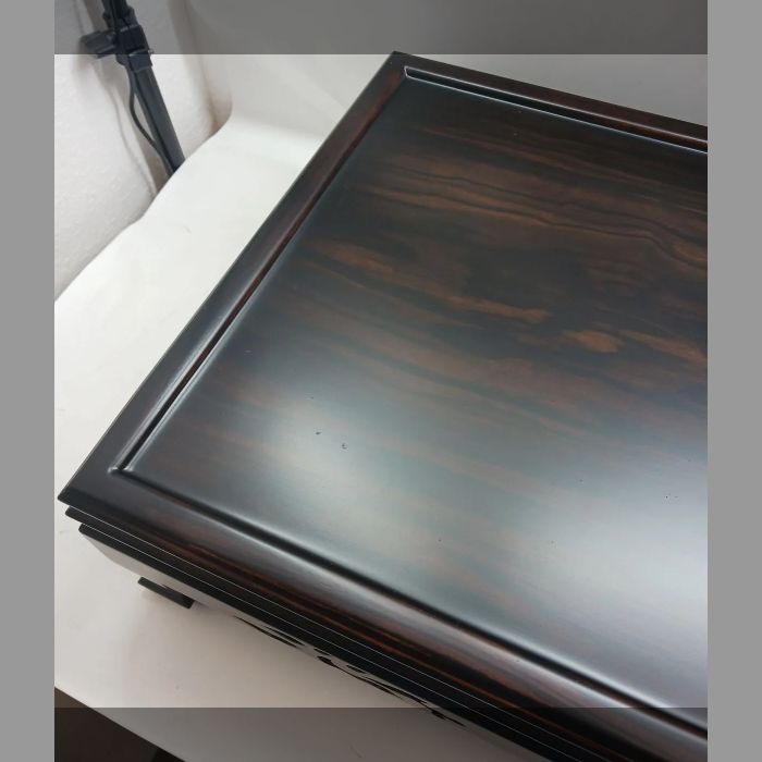 伊藤様 ご売約済【未使用保管品】高級唐木花台 黒丹 松彫 花台 置物台