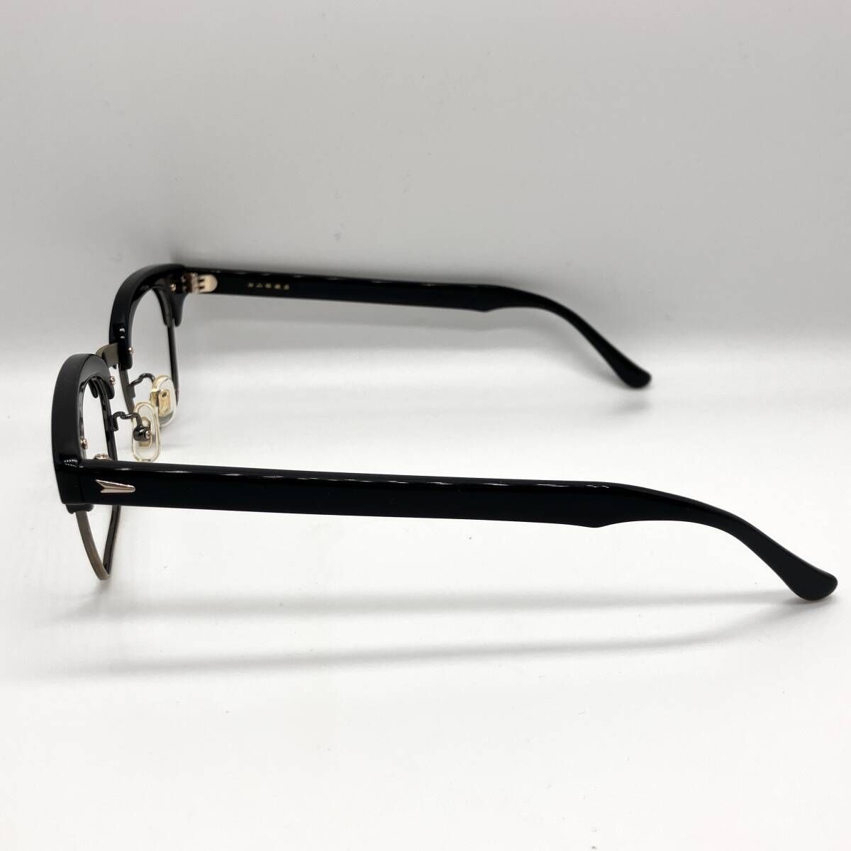 白山眼鏡店 LINDY BROW A12 プラスチック チタン フレームのみ ブラック はくさんめがねてん