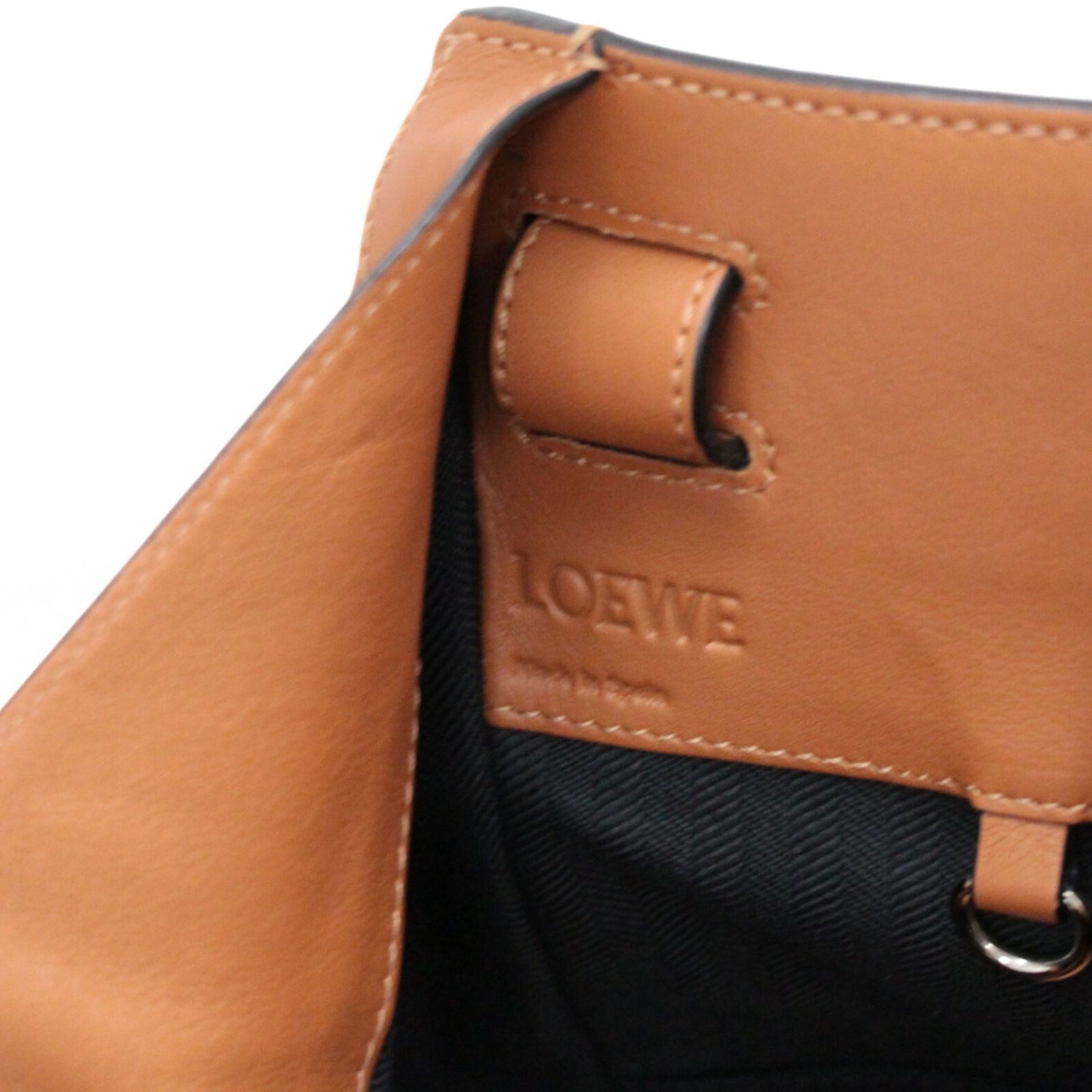 【最短翌日配送】 ロエベ LOEWE ハンモック ミディアム 2WAYバッグ レザー ブラウン 72212 自然