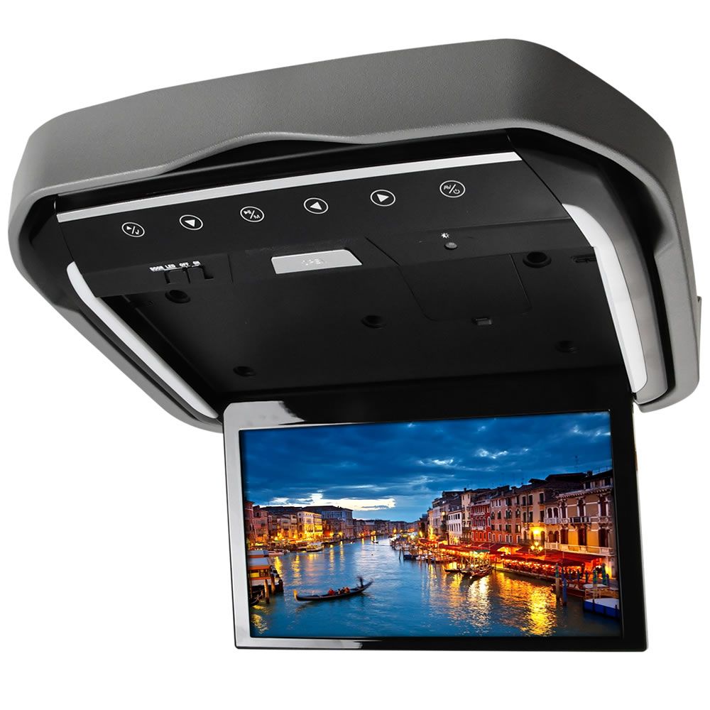 200系 ハイエース 標準ルーフ用 フリップダウンモニター 取付キット グレー 13 3インチ オート電源 HDMI USB マイクロSD 日本語取説付