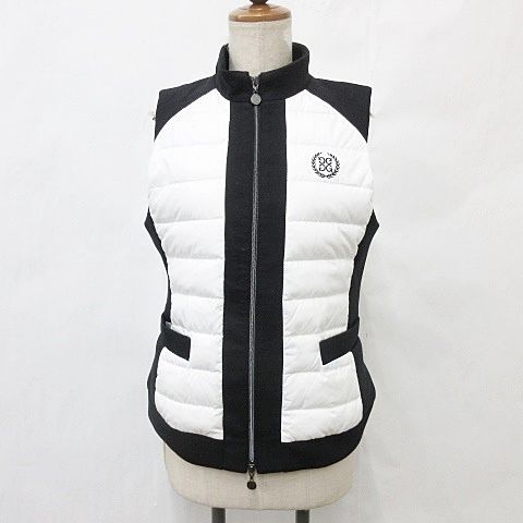 G/FORE ジップアップベスト ブラック ホワイト ジーフォア G/FORE ゴルフ スポーツウエア ダウンベスト ジップアップ