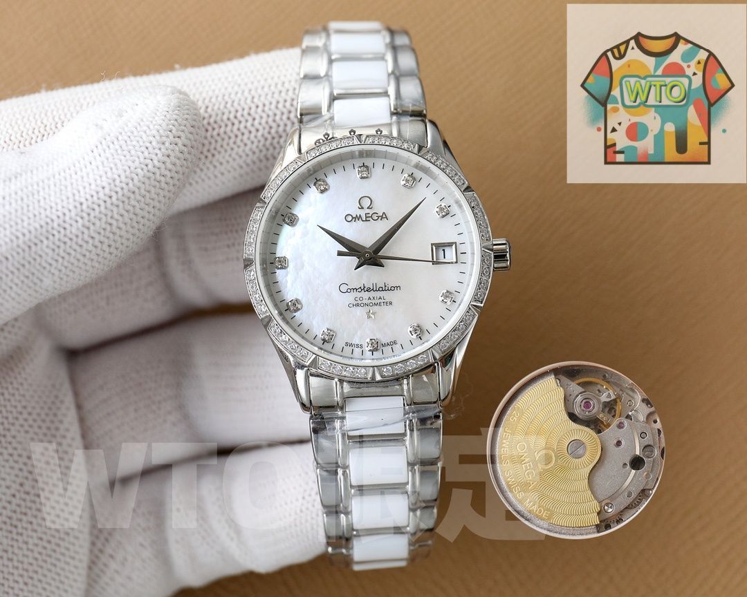 WTO通販 Omega オメガ デビューシリーズ AA級真珠貝盤搭載-WTO輸入-VRK 80