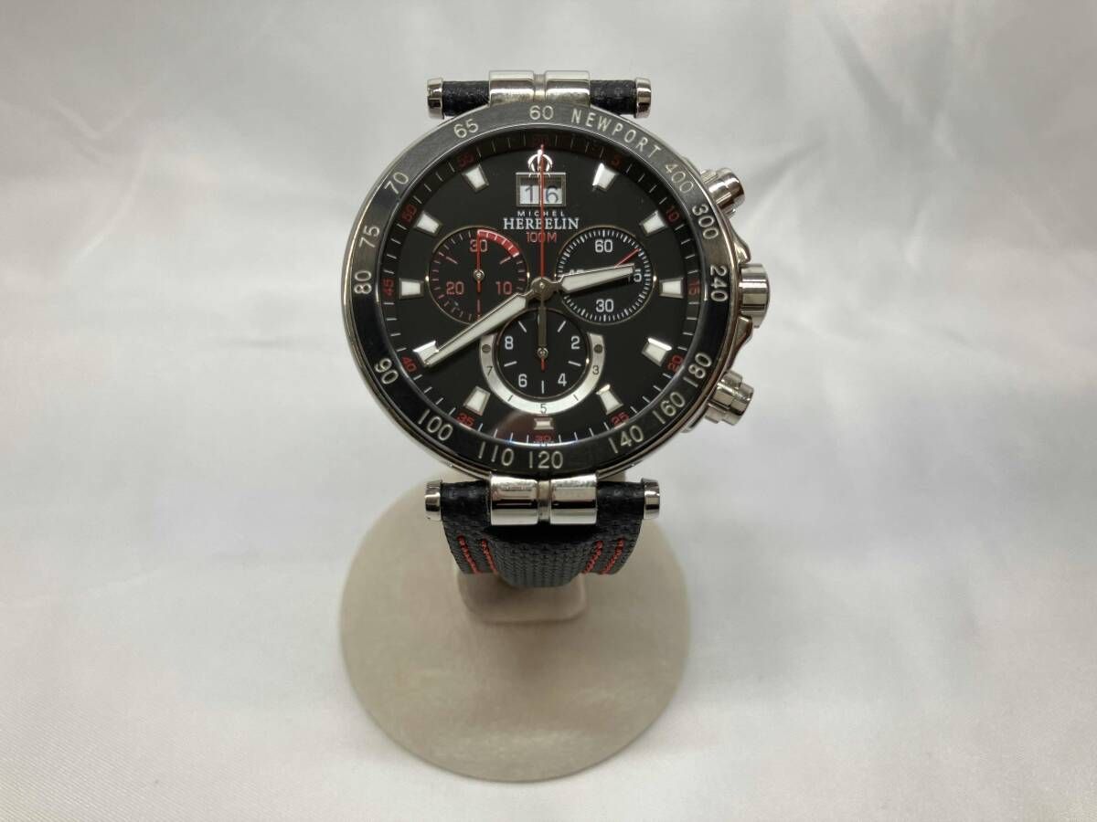 BOX付 MICHEL HERBELIN ミッシェルエルブラン 36655 クォーツ クロノグラフ腕時計