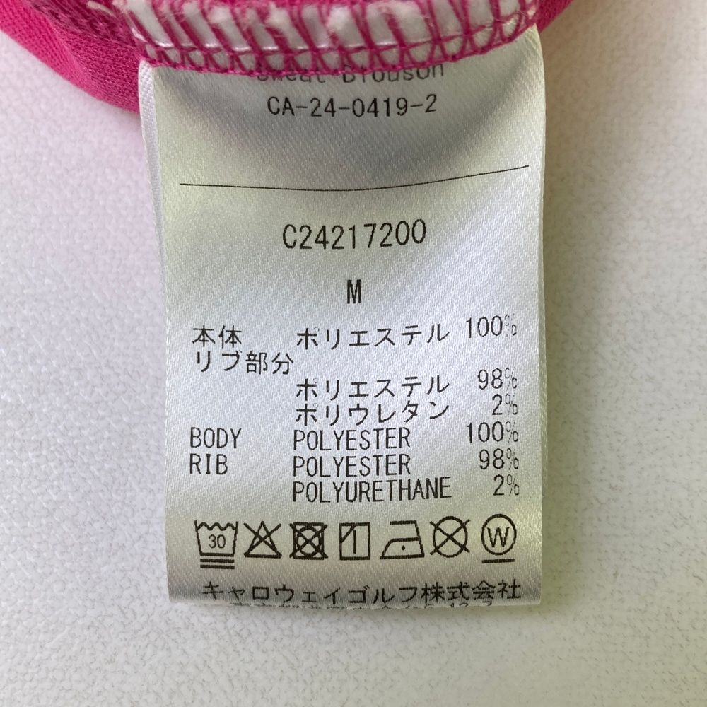  サイズ M キャロウェイ モデル ハーフジップ 長袖パーカー ピンク系 ゴルフウェア レディース ストスト セーター トレーナー レディースウェア