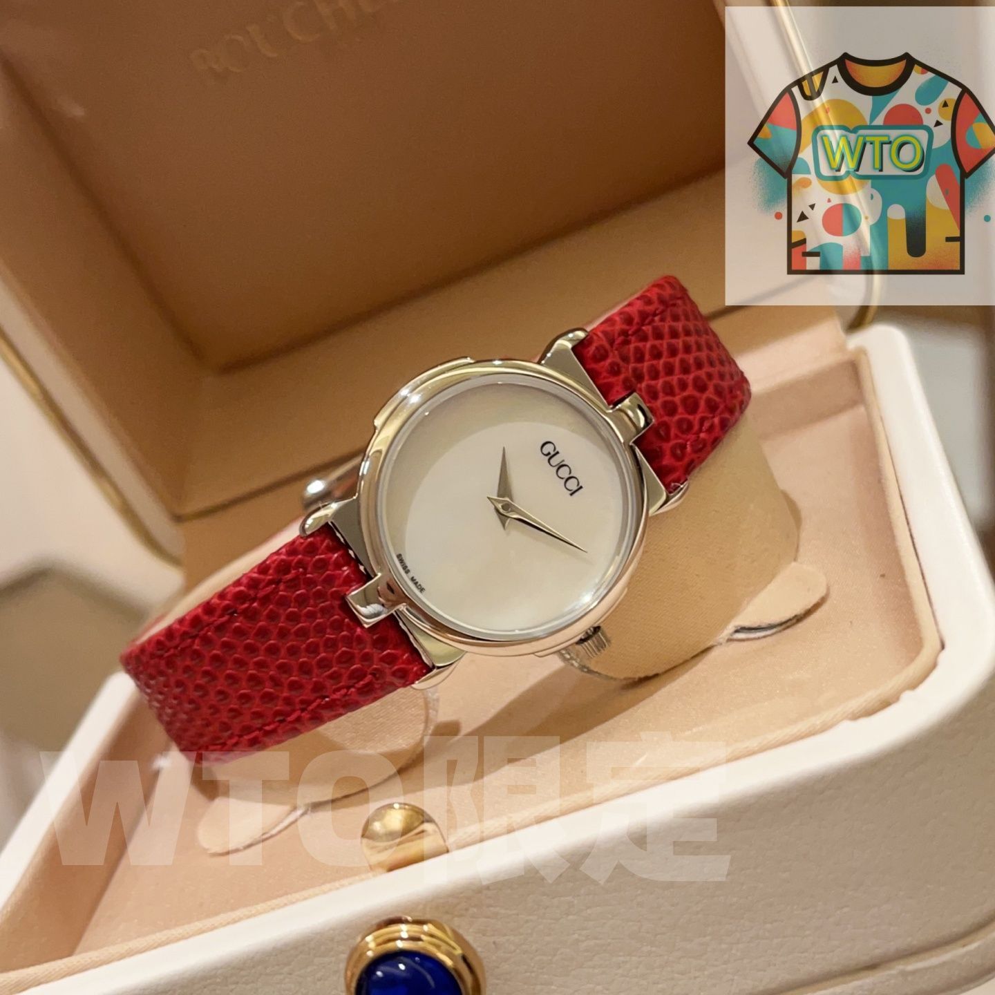 WTO通販 GUCCI グッチ ローマ白い小さな花 モデル クラシック リングとローマ数字目盛りを備える-WTO輸入-OHR 79