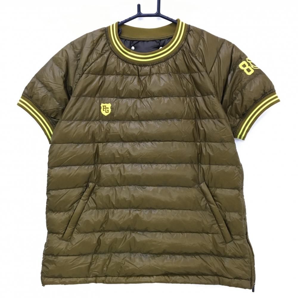 パーリーゲイツ 半袖ダウンスニード カーキ イエロー 軽量ナイロン ブルゾン レディース 1 M ゴルフウェア PEARLY GATES