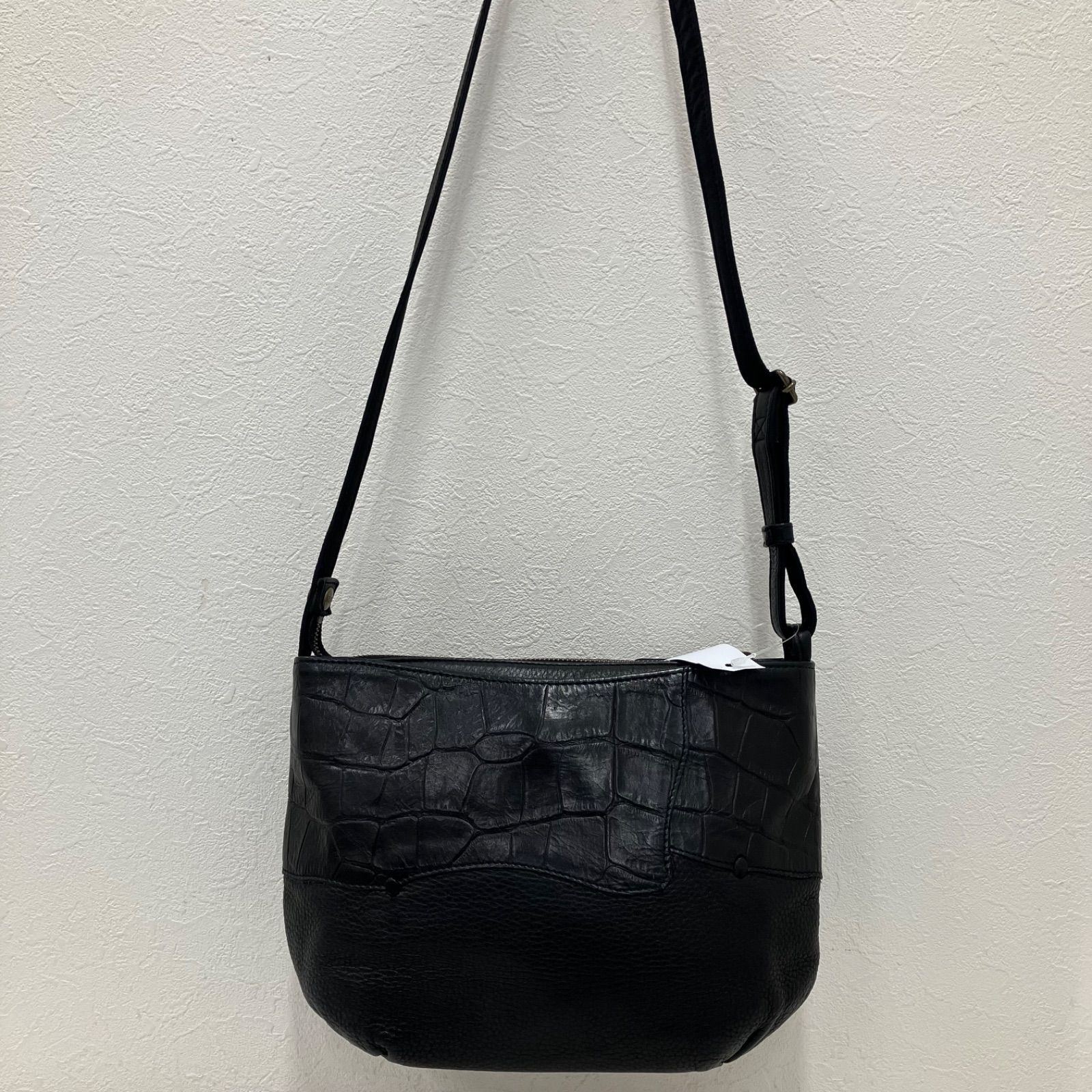 IBIZA イビサ　ショルダーバッグ 2way ナイロン　レザー　クロコ型押し 未使用級 イビサ 2way クロコ型押し ナイロン ブルー ネイビー レザー