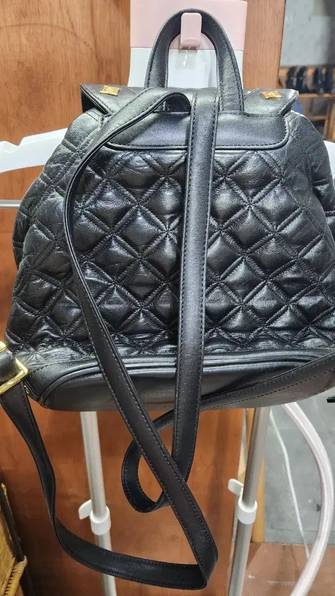 MCM キルティング ブラック バックパック バッグ