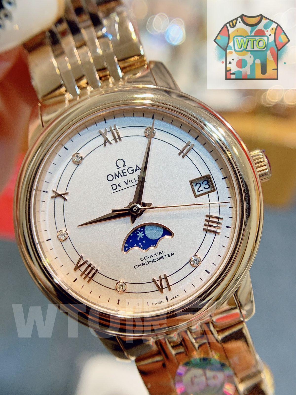 WTO通販 Omega オメガ デビューシリーズ 星と月相表示機能を搭載-WTO輸入-ISJ23