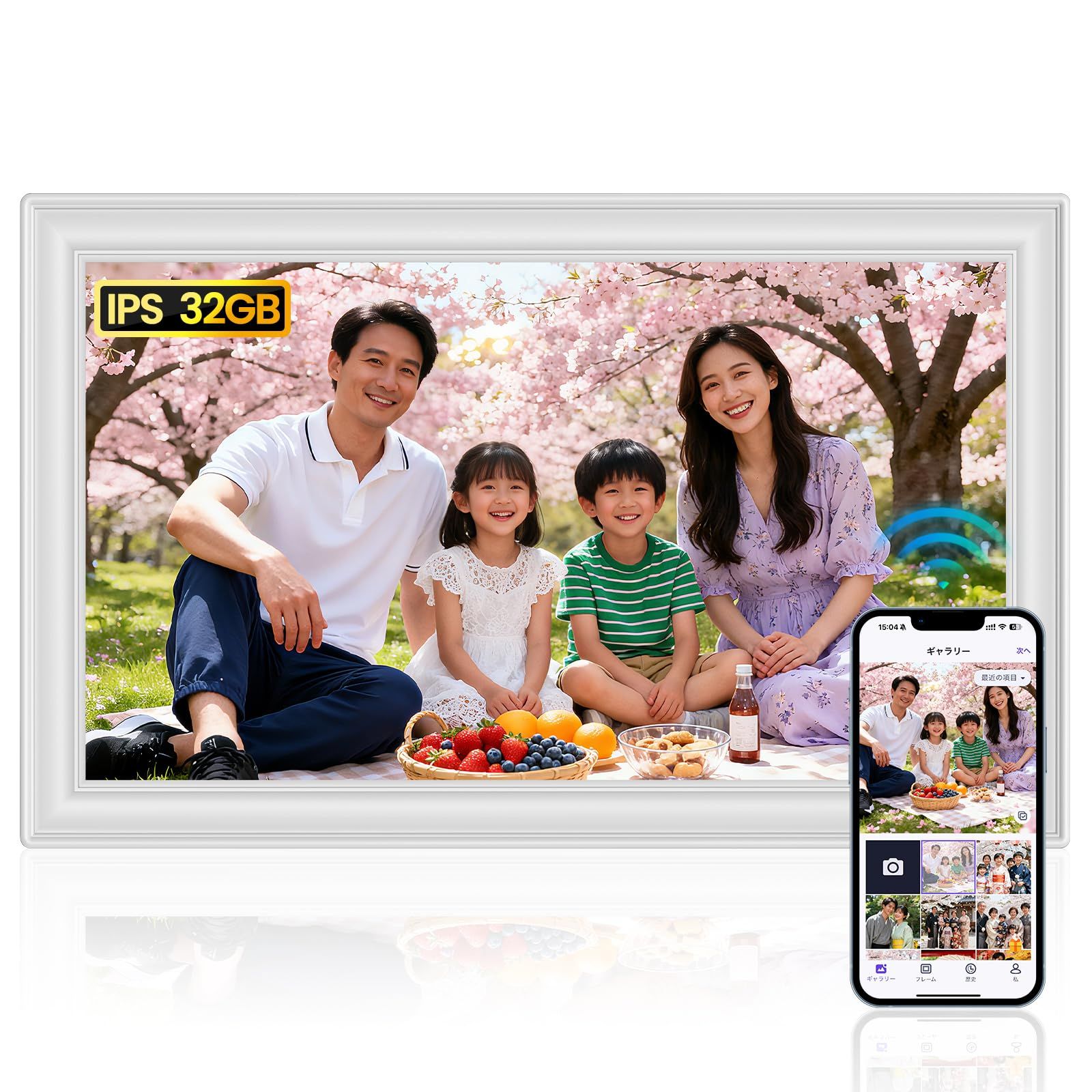 FANGOR デジタルフォトフレーム WIFI 32 GB内蔵 SDカード拡張可 10.1インチ FHD IPSタッチスクリーン 写真 動画再生 天気予報 スライドショー 自動回転 壁掛け可 向け 敬老の日