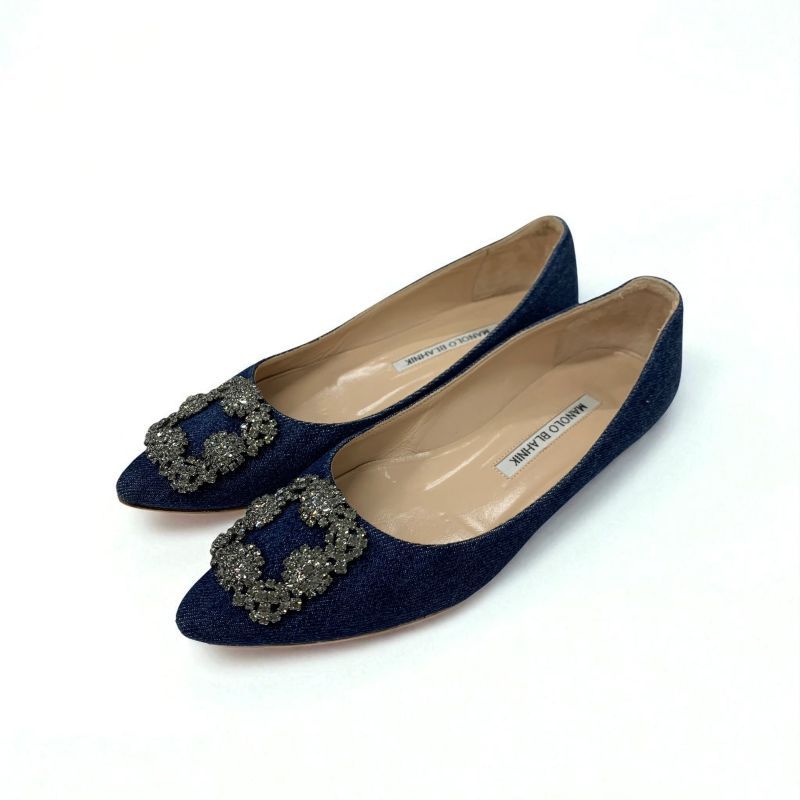 マノロブラニク MANOLO BLAHNIK ハンギシ フラットシューズ 靴