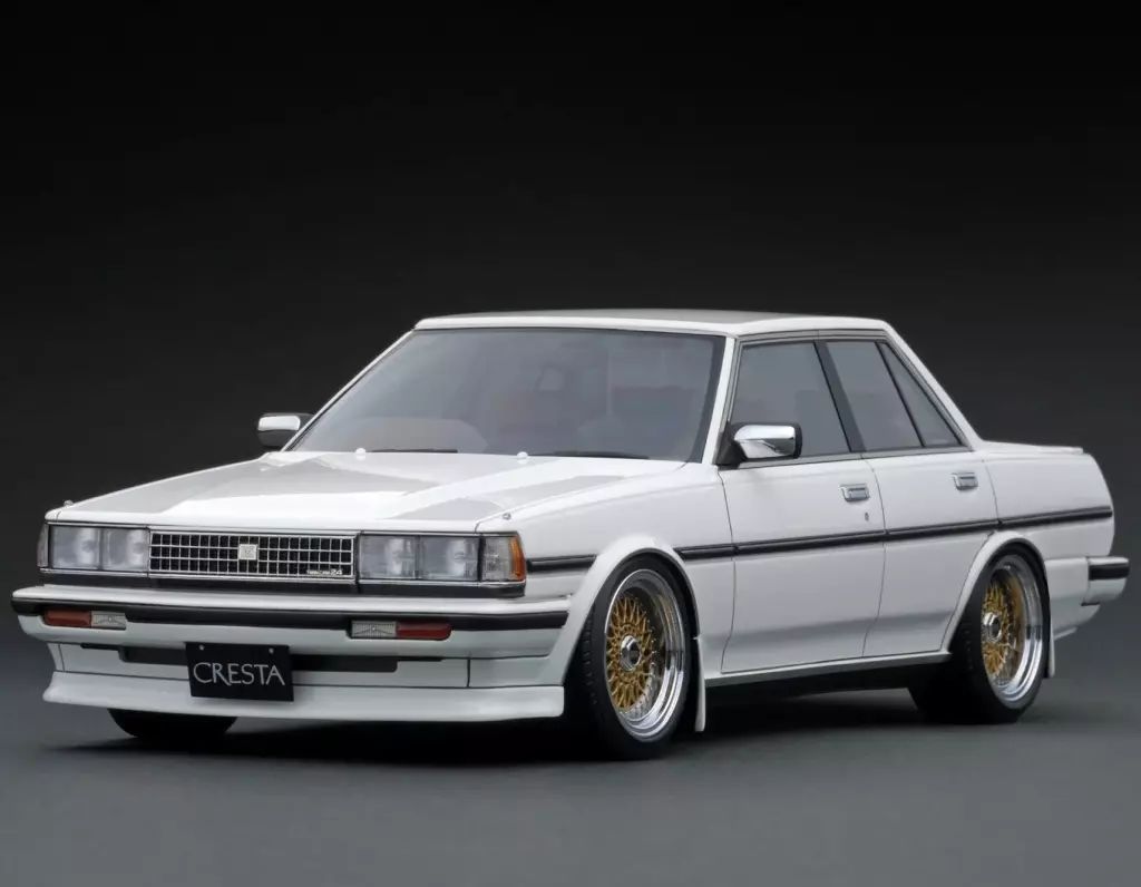 ミニカー 1 18 Toyota CRESTA Super Lucent TWINCAM24 GX71 ホイール 17インチ ホワイト IG3828