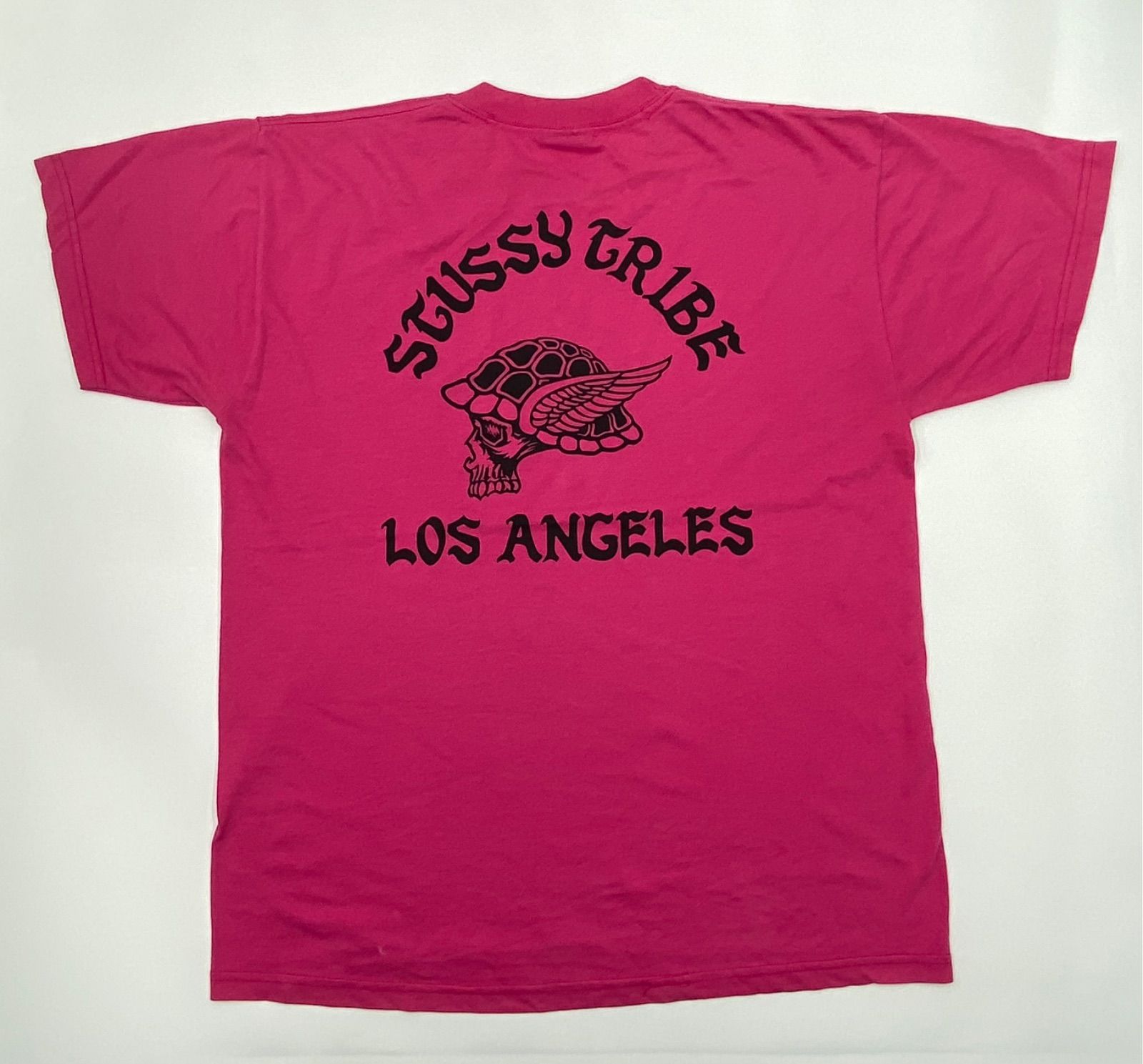 OLD STUSSY 00s 黒タグ Mexico製 XL ピンク LA トライブ ライダー T