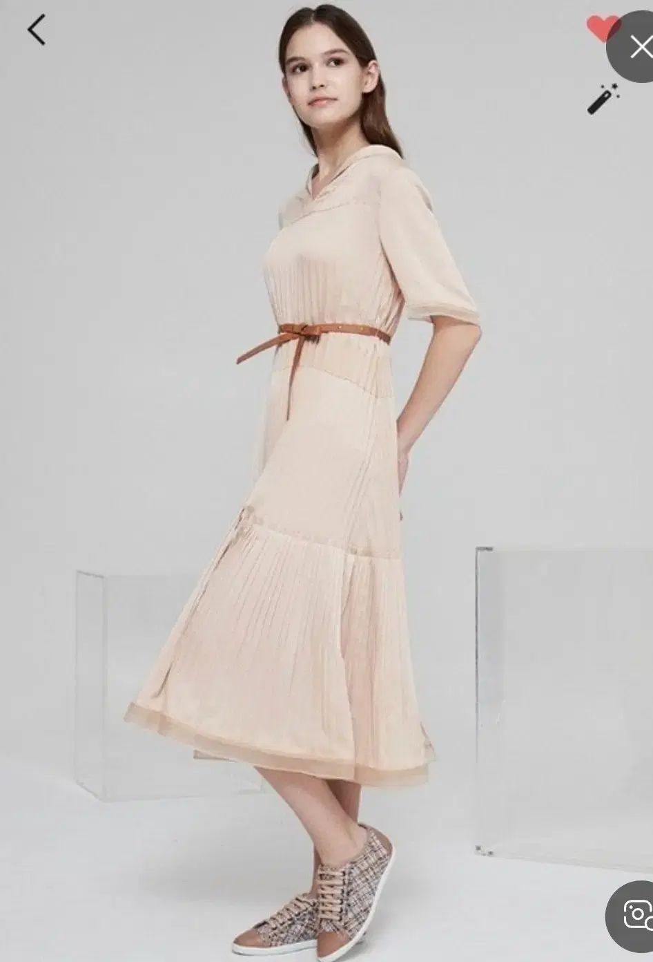 ハンサム マイン 2021 プリーツ カラ ワンピース 82-94-160 サイズ