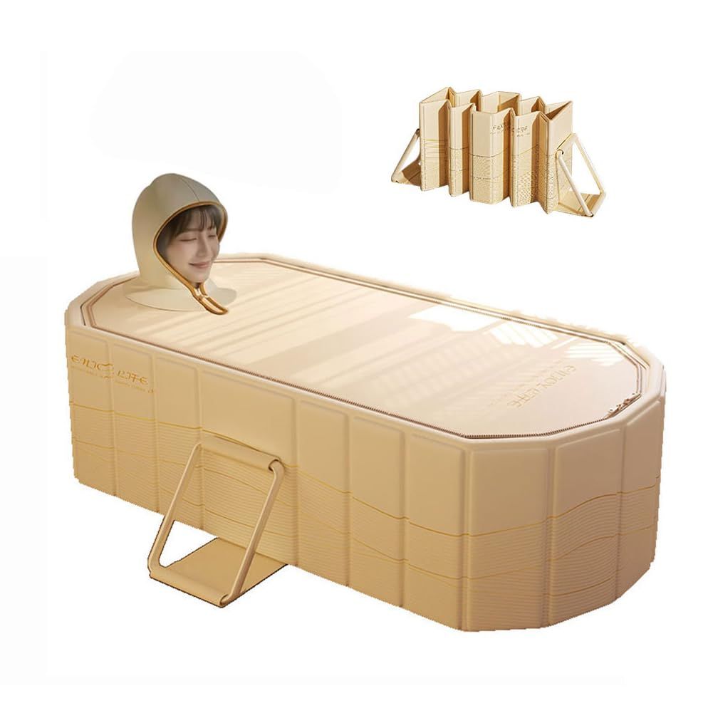 NidoDegato ポータブルバスタブ 長120 150 CM 水風呂 折りたたみ浴槽 大人 子供 簡易風呂 コンパクト 折り畳み 大型 プール ポータブル浴槽 アイスバス 家庭用サウナ 屋内外兼用 組み立て不要 収納便利 持運び便利 幅86 高50