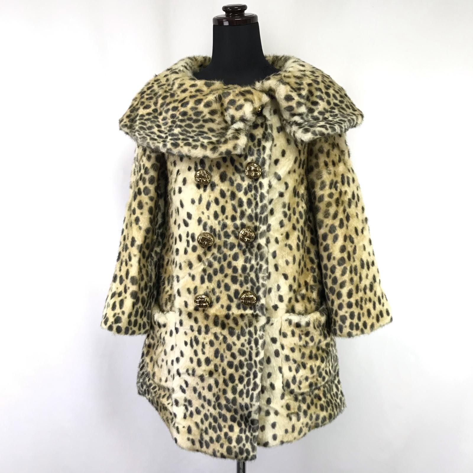 【美品】ヴェルサーチ レオパード 花柄 コート ジャケット サイズS 美品】ヴェルサーチ レオパード 花柄 コート ジャケット サイズS