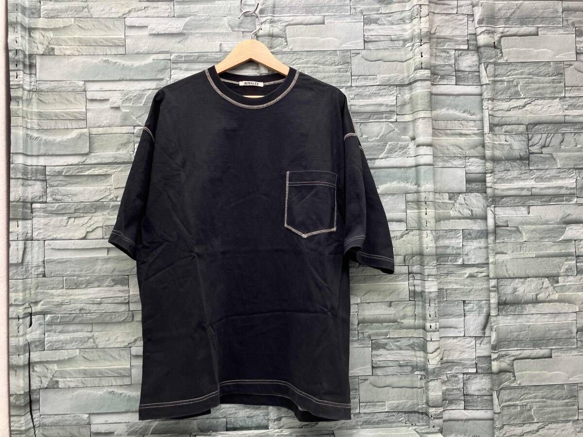 AURALEE A22ST01PS 黒 半袖Tシャツ 4 オーラリー
