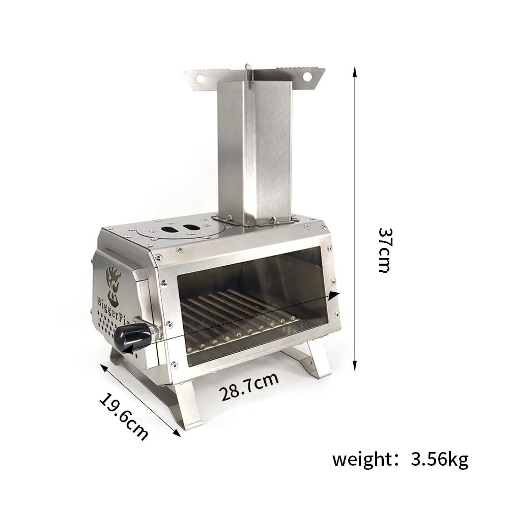 ステンレス卓上ミニ薪ストーブ キャンプユニークコンロ コンパクト軽量