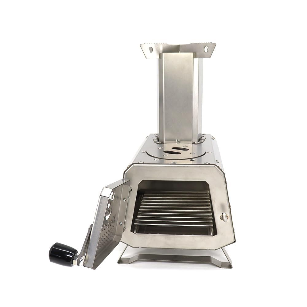 ステンレス卓上ミニ薪ストーブ キャンプユニークコンロ コンパクト軽量