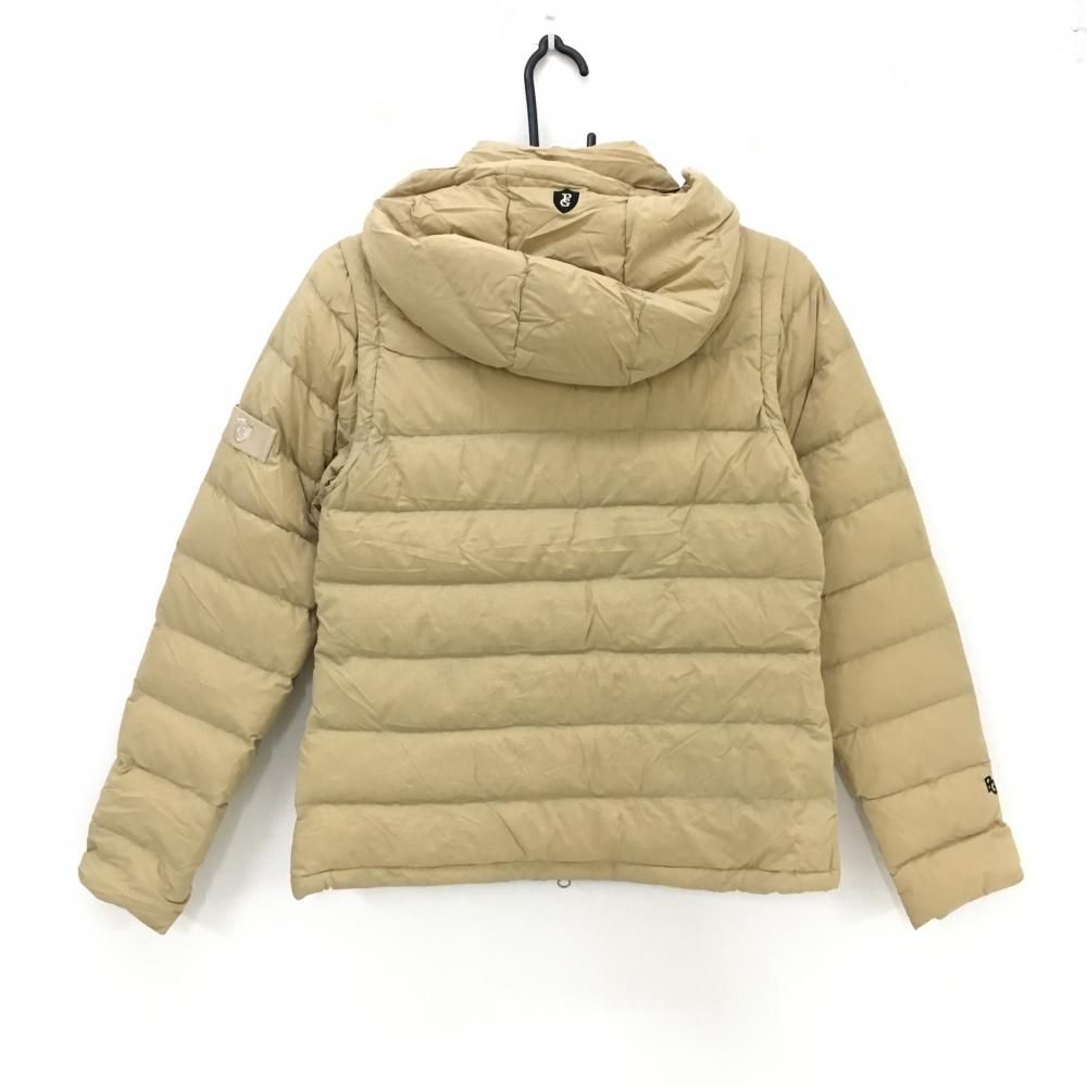 パーリーゲイツ 4 WAYダウンジャケット ベージュ 黒 袖 フード着脱可 収納袋付 レディース 0 S ゴルフウェア PEARLY GATES