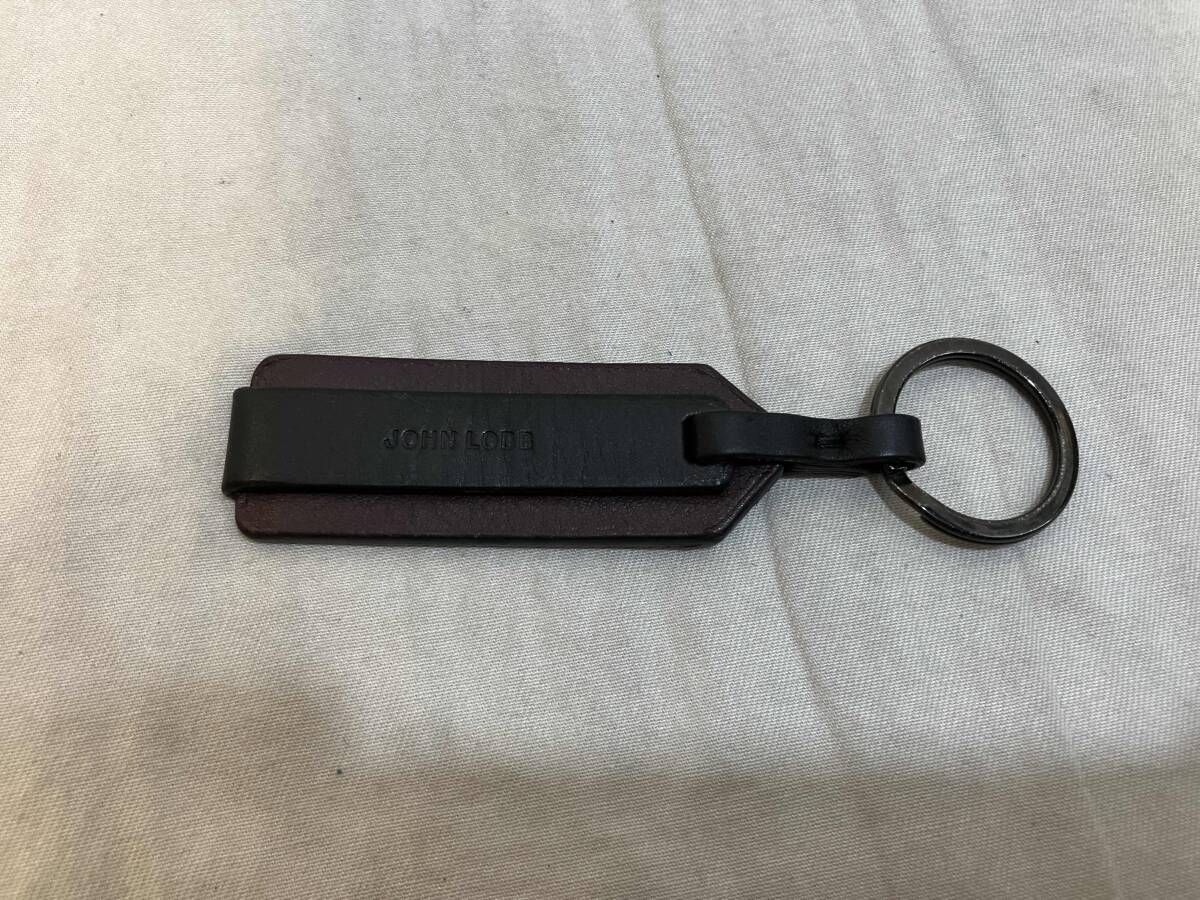 JOHN LOBB keyring キーリング レザーブラック×ブラウン ジョンロブ