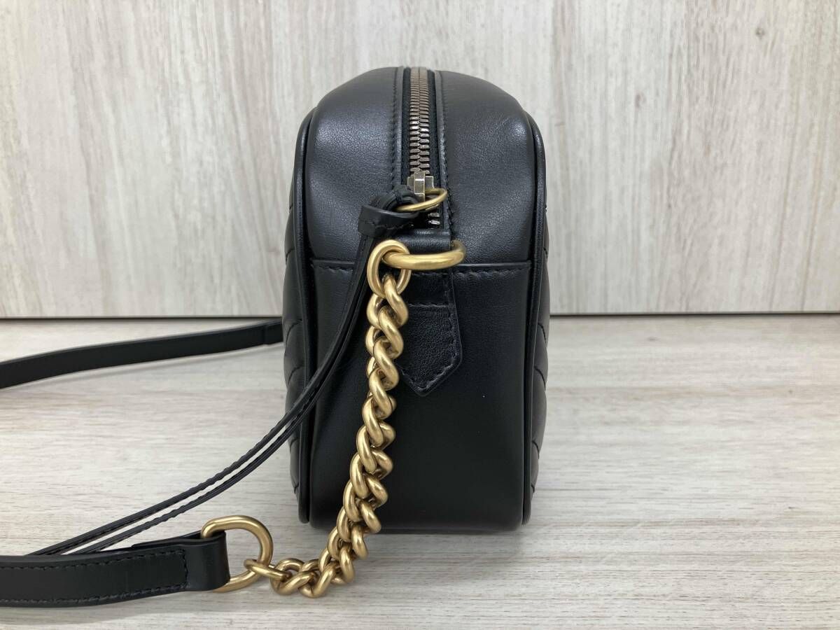GUCCI GGマーモント 447632 213317 ショルダーバッグ ブラック グッチ 黒 メンズバッグ レディースバッグ 鑑定書