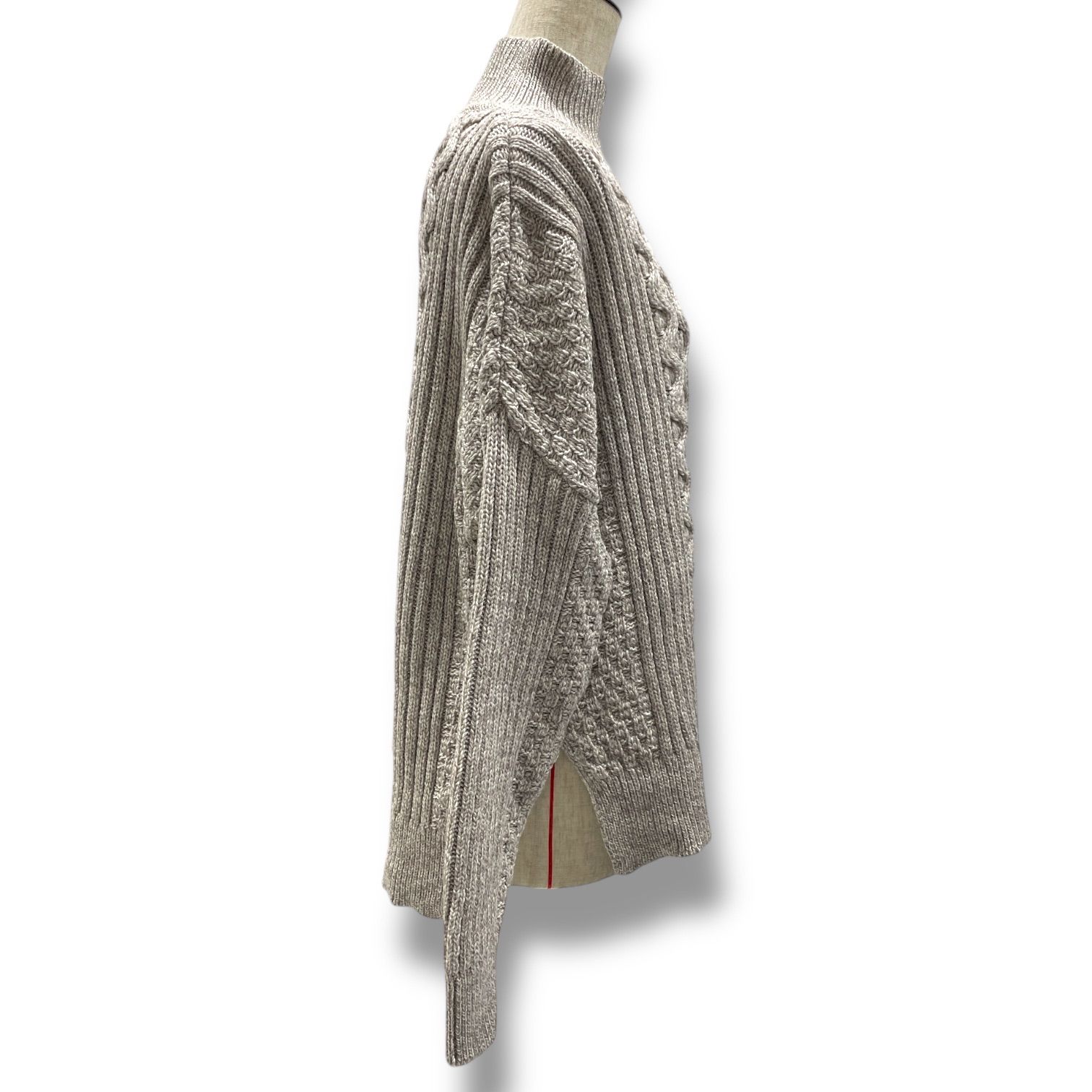 絶対にお買得! aran WOOLLEN MILLS アランウーレンミルズ ハイネック ケーブルニット プルオーバー セーター タートルネック 20-080-230-0024-3-0 茶色 ブラウン ワンサイズ レディース 冬 ゴーゴー古着マルイ北千住店 4 No.1173 【信頼店舗】