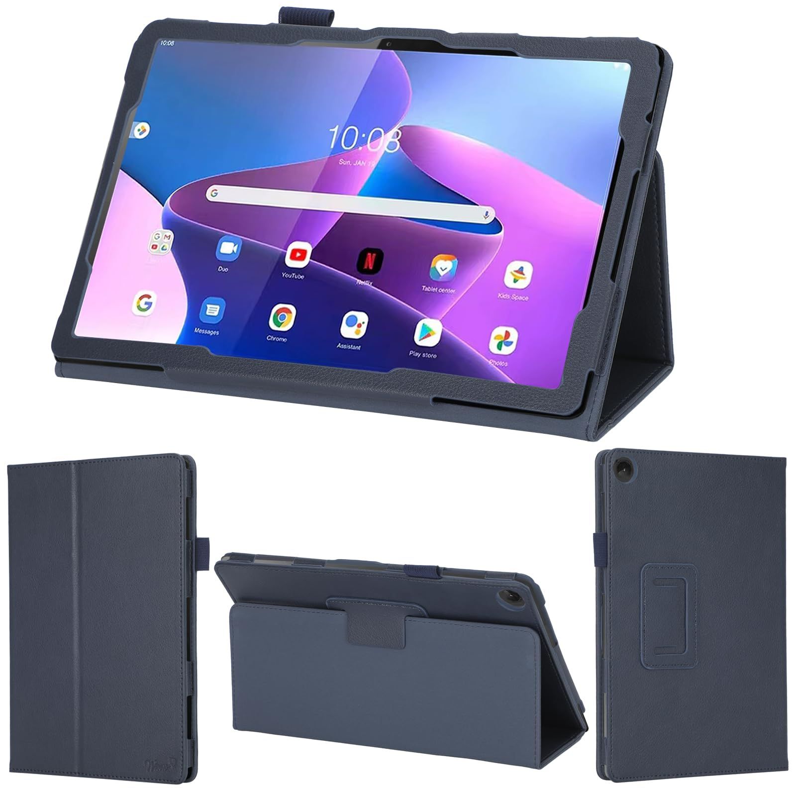 wisers Lenovo Tab B10 (3rd Gen) 専用 タブレットケース (ダーク