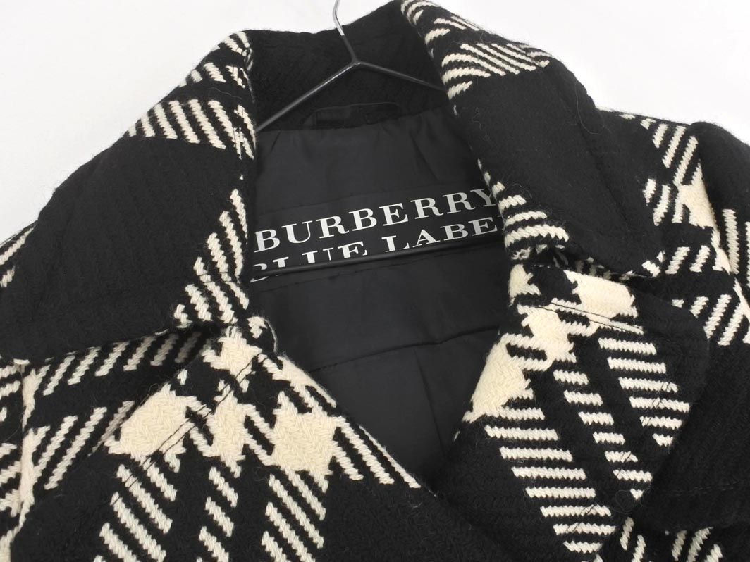 BURBERRY バーバリー BLUE LABEL チェック トレンチ コート 白x黒
