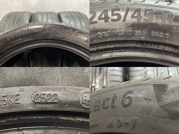 Continental PremiumContact 6 MO V 245 45 R 19 19インチ 夏タイヤ 4本 22年製 バリ溝 ベンツ承認タイヤ Sクラス Eクラス Vクラス等 KTD 540 低重心 都市型