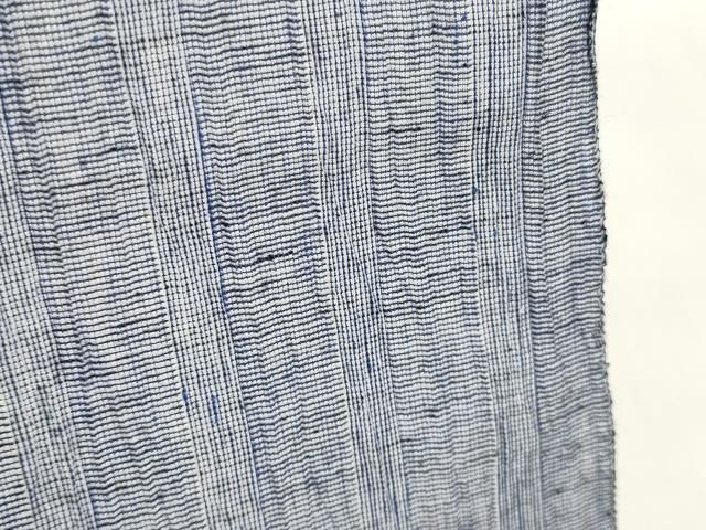 平和屋着物＊夏物 男性 近江ちぢみ 反物 着尺 間道 川口織物謹製 綿麻  