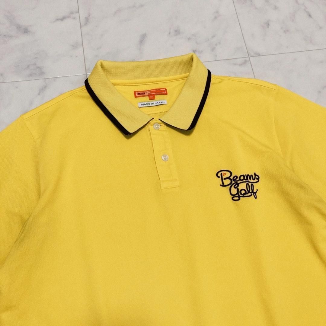 BEAMS GOLF ORANGE LABEL 襟裏ロゴポロシャツ イエローXL