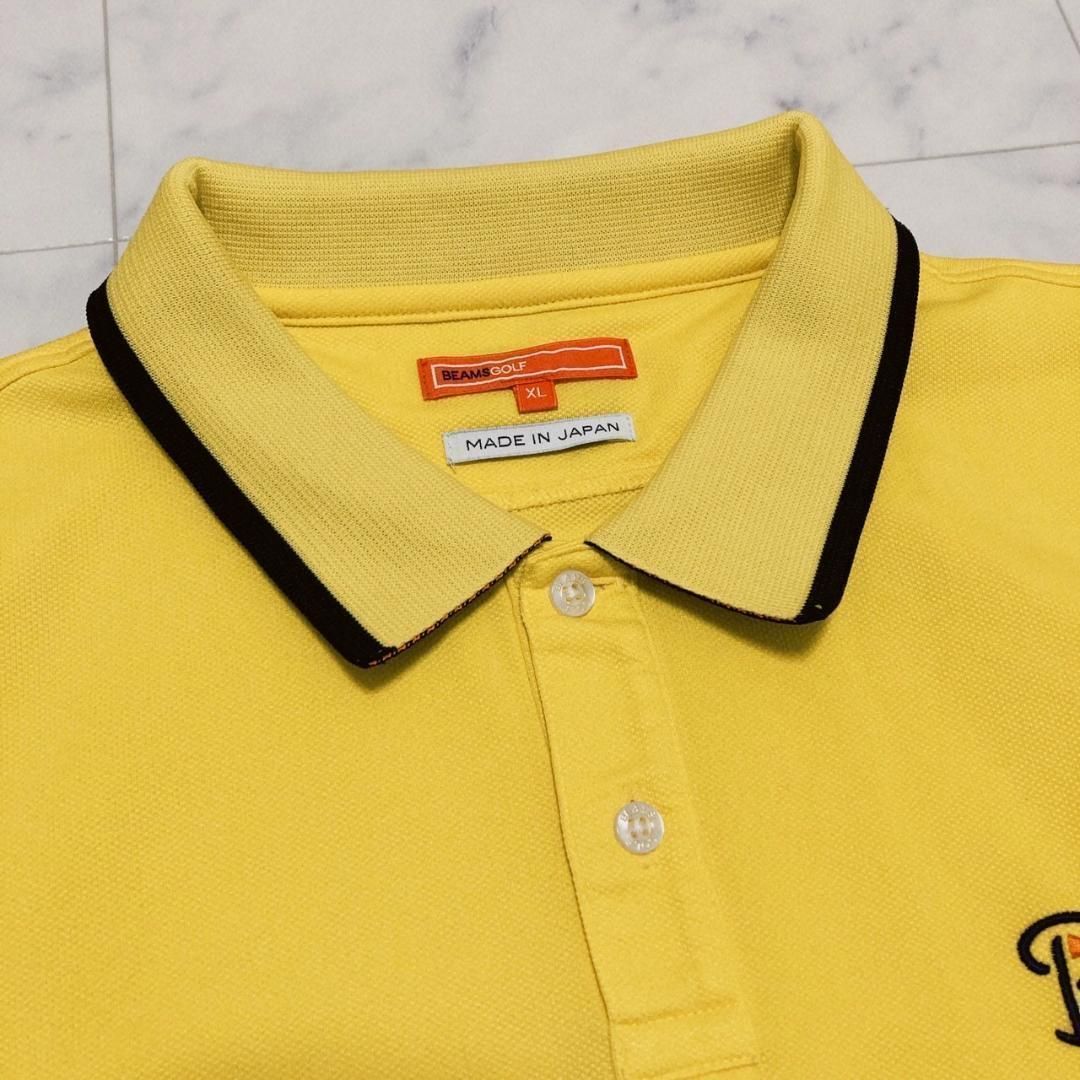 BEAMS GOLF ORANGE LABEL 襟裏ロゴポロシャツ　イエローXL BEAMS GOLF ORANGE LABEL 襟裏ロゴポロシャツ イエローXL BEAMS GOLF