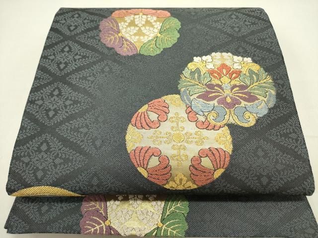 平和屋着物 六通柄袋帯 スリーシーズン 春夏秋 唐織 舞衣 金糸 正絹 op