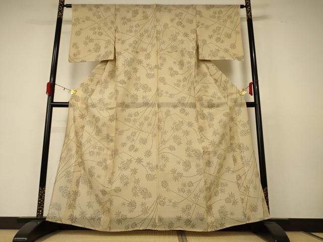 平和屋着物 夏物 紗紬 枝花文 正絹 jd