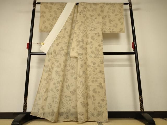 平和屋着物 夏物 紗紬 枝花文 正絹 jd