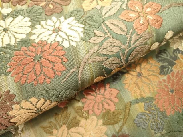  平和屋着物 六通柄袋帯 唐織 草花 正絹 op 袋帯 帯