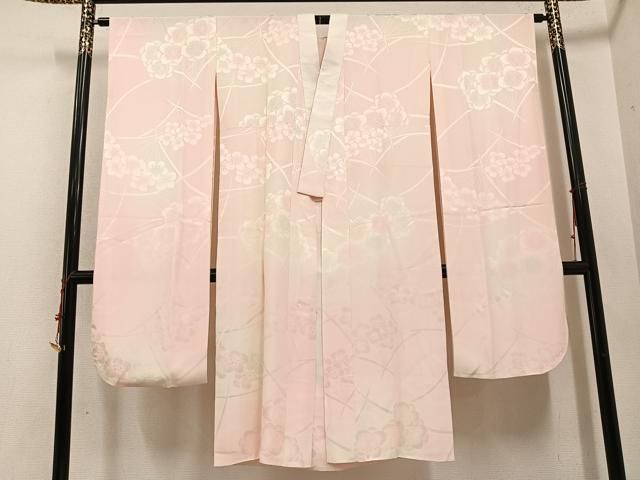 平和屋着物 振袖用長襦袢 袷 梅地紋 暈し染め 正絹 ph