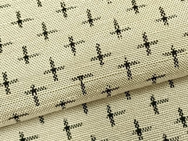  平和屋着物 上質な紬 単衣 十字絣 正絹 fy 紬 着物