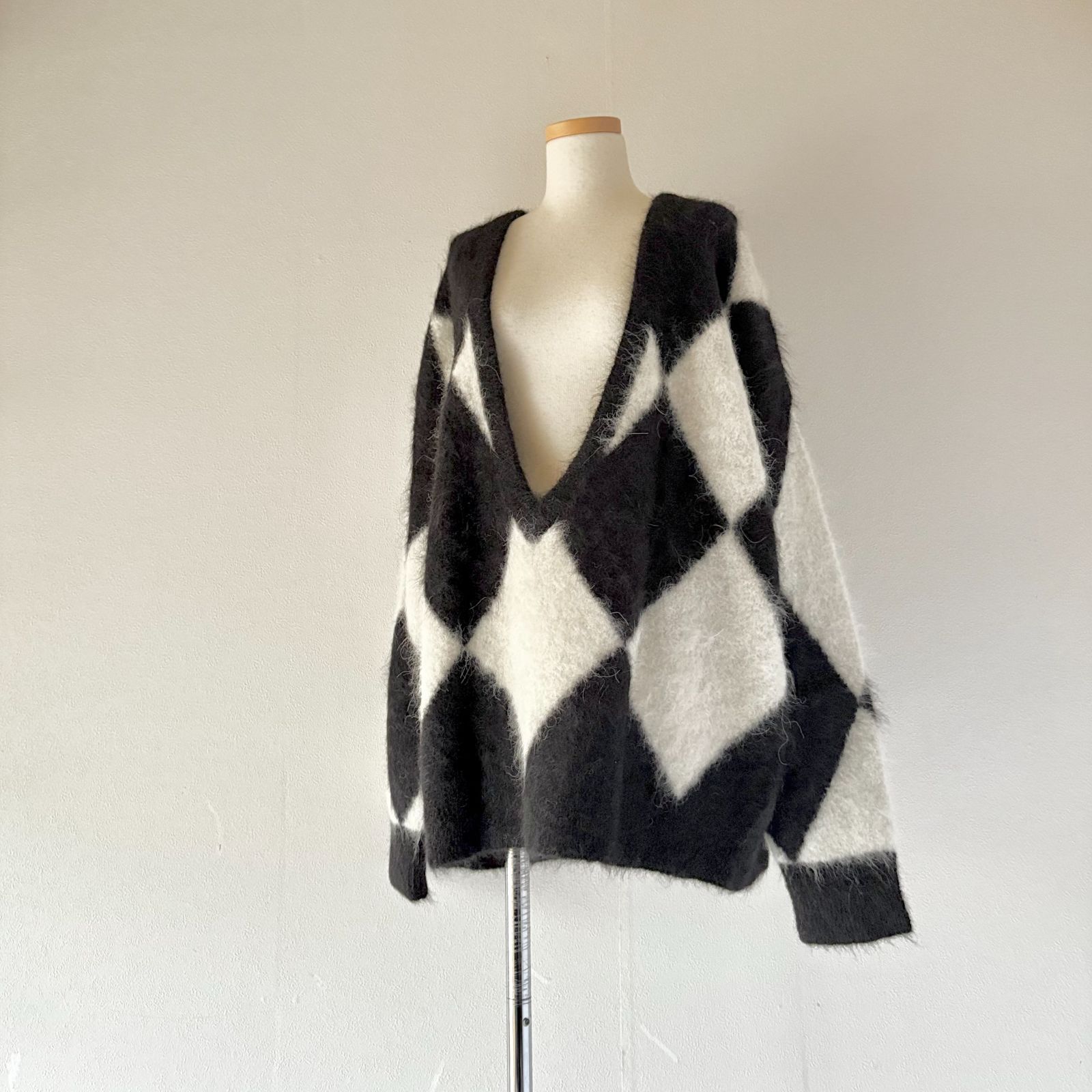 THE SHINZONE(シンゾーン) Vネックアルパカニットプルオーバー 極美品 / THE SHINZONE ザ・シンゾーン / ARGYLE V-NECK PULLOVER