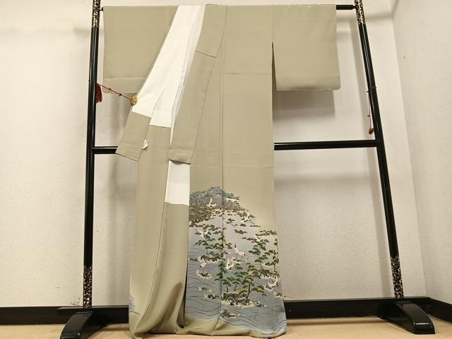 平和屋着物 本加賀友禅作家 堀哲也 色留袖 群れ鶴浜松文 暈し染め 正絹 ph